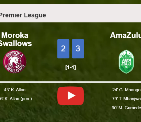 AmaZulu tops Moroka Swallows after recovering from a 2-1 deficit. HIGHLIGHTS