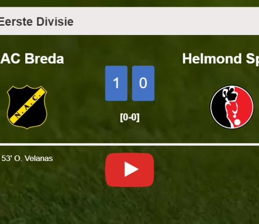 NAC Breda prevails over Helmond Sport 1-0 with a goal scored by O. Velanas. HIGHLIGHTS
