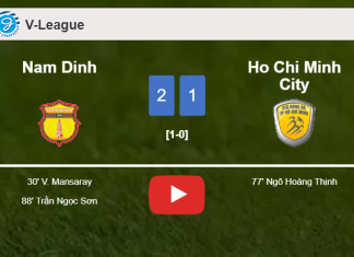 Nam Dinh grabs a 2-1 win against Ho Chi Minh City. HIGHLIGHTS