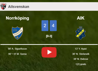 AIK conquers Norrköping 4-2. HIGHLIGHTS