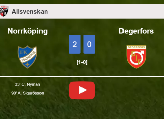 Norrköping defeats Degerfors 2-0 on Saturday. HIGHLIGHTS