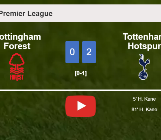 H. Kane scores a double to give a 2-0 win to Tottenham Hotspur over Nottingham Forest. HIGHLIGHTS