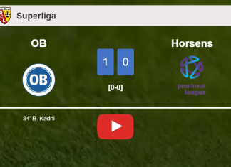 OB tops Horsens 1-0 with a goal scored by B. Kadrii. HIGHLIGHTS