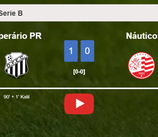 Operário PR prevails over Náutico 1-0 with a late goal scored by K. . HIGHLIGHTS