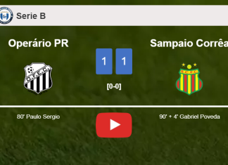 Sampaio Corrêa seizes a draw against Operário PR. HIGHLIGHTS