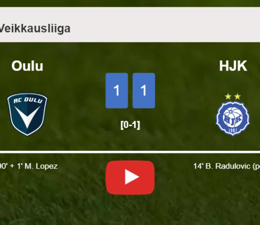 Oulu steals a draw against HJK. HIGHLIGHTS