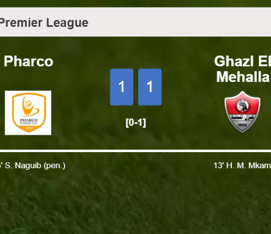Pharco and Ghazl El Mehalla draw 1-1 on Saturday