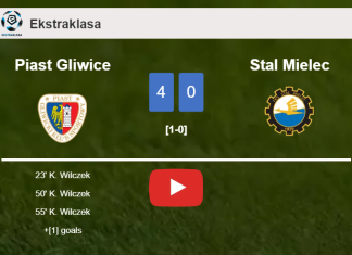 Piast Gliwice obliterates Stal Mielec 4-0 with a great performance. HIGHLIGHTS