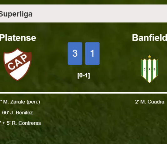 Platense conquers Banfield 3-1 after recovering from a 0-1 deficit