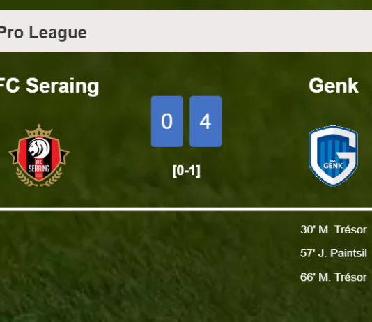 Genk defeats RFC Seraing 4-0 after playing a incredible match
