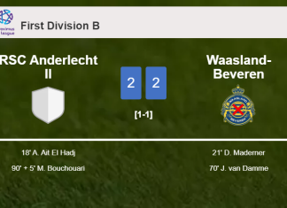 RSC Anderlecht II and Waasland-Beveren draw 2-2 on Saturday