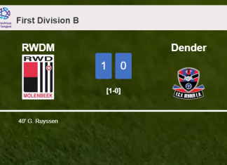 RWDM tops Dender 1-0 with a goal scored by G. Ruyssen