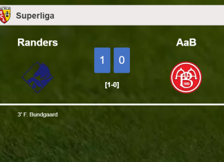 Randers tops AaB 1-0 with a goal scored by F. Bundgaard