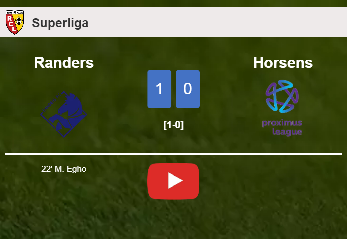 Randers prevails over Horsens 1-0 with a goal scored by M. Egho. HIGHLIGHTS