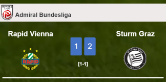 Sturm Graz recovers a 0-1 deficit to beat Rapid Vienna 2-1