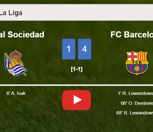 FC Barcelona tops Real Sociedad 4-1. HIGHLIGHTS