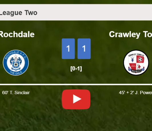 Rochdale and Crawley Town draw 1-1 on Saturday. HIGHLIGHTS