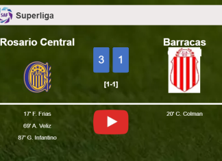 Rosario Central tops Barracas Central 3-1. HIGHLIGHTS