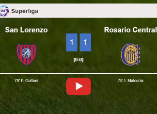 San Lorenzo and Rosario Central draw 1-1 on Saturday. HIGHLIGHTS