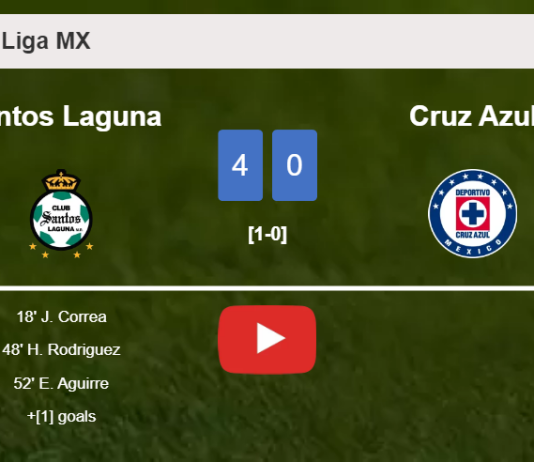 Santos Laguna obliterates Cruz Azul 4-0 with a great performance. HIGHLIGHTS