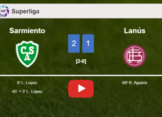 Sarmiento tops Lanús 2-1 with L. Lopez scoring 2 goals. HIGHLIGHTS