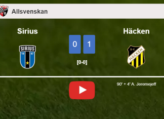 Häcken prevails over Sirius 1-0 with a late goal scored by A. Jeremejeff. HIGHLIGHTS