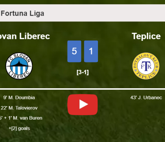 Slovan Liberec demolishes Teplice 5-1 after playing a fantastic match. HIGHLIGHTS