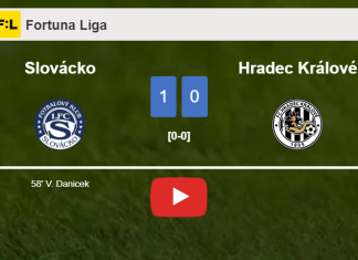 Slovácko prevails over Hradec Králové 1-0 with a goal scored by V. Danicek. HIGHLIGHTS