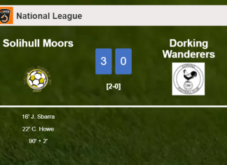 Solihull Moors overcomes Dorking Wanderers 3-0