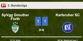 SpVgg Greuther Fürth and Karlsruher SC draw 1-1 on Friday