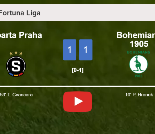 Sparta Praha and Bohemians 1905 draw 1-1 on Saturday. HIGHLIGHTS