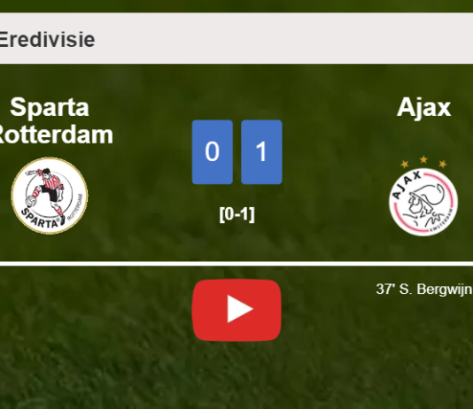 Ajax beats Sparta Rotterdam 1-0 with a goal scored by S. Bergwijn. HIGHLIGHTS