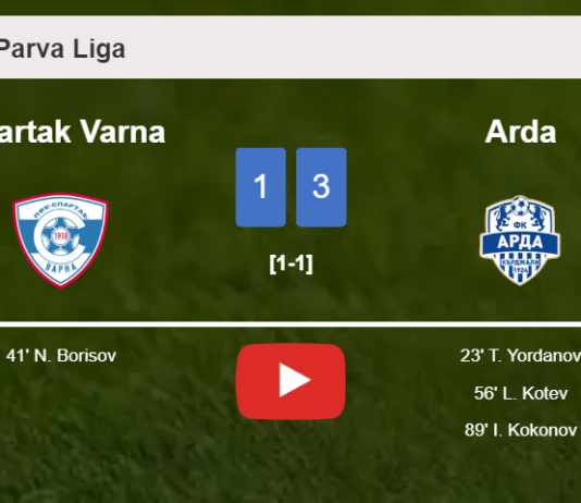 Arda defeats Spartak Varna 3-1. HIGHLIGHTS