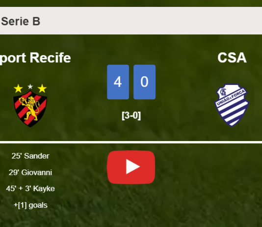 Sport Recife annihilates CSA 4-0 with a superb performance. HIGHLIGHTS