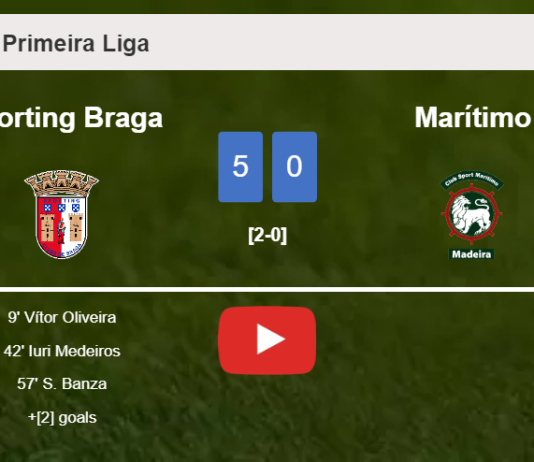 Sporting Braga destroys Marítimo 5-0 after playing a great match. HIGHLIGHTS