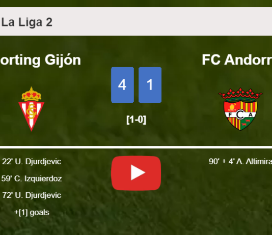 Sporting Gijón destroys FC Andorra 4-1 showing huge dominance. HIGHLIGHTS