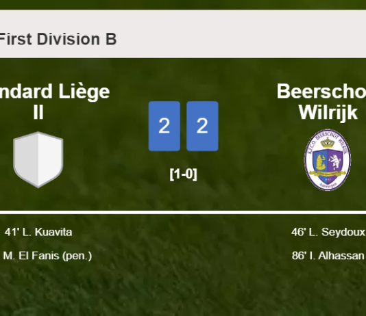 Standard Liège II and Beerschot-Wilrijk draw 2-2 on Friday
