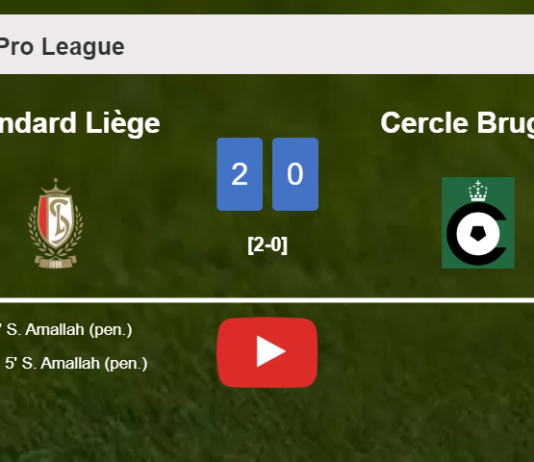 S. Amallah scores a double to give a 2-0 win to Standard Liège over Cercle Brugge. HIGHLIGHTS