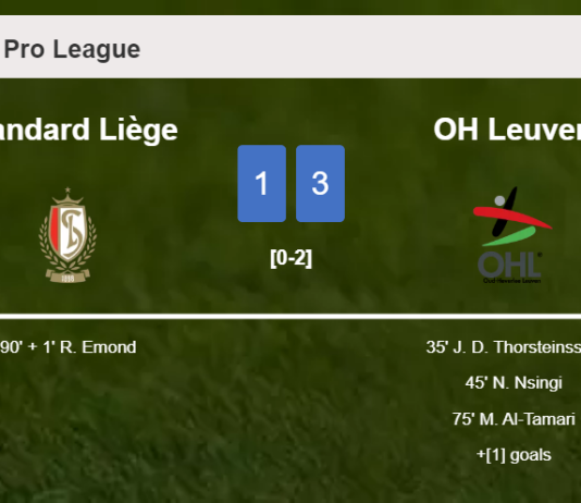 OH Leuven conquers Standard Liège 3-1