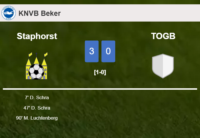 Staphorst defeats TOGB 3-0