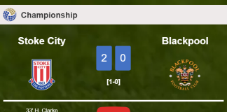 Stoke City defeats Blackpool 2-0 on Saturday. HIGHLIGHTS