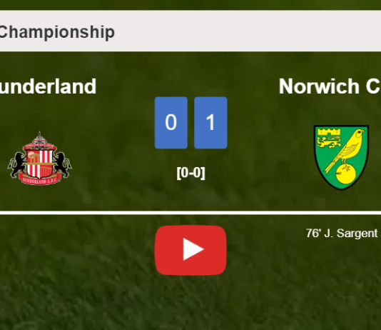 Norwich City conquers Sunderland 1-0 with a goal scored by J. Sargent. HIGHLIGHTS