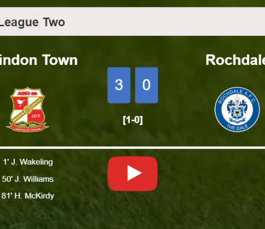 Swindon Town defeats Rochdale 3-0. HIGHLIGHTS
