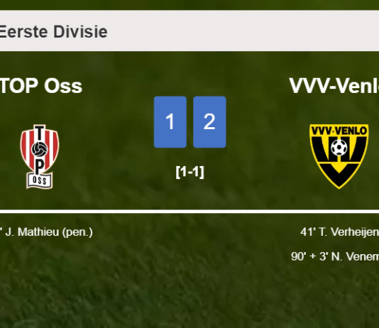 VVV-Venlo recovers a 0-1 deficit to prevail over TOP Oss 2-1