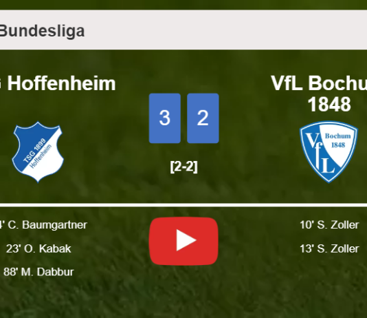 TSG Hoffenheim overcomes VfL Bochum 1848 after recovering from a 0-2 deficit. HIGHLIGHTS
