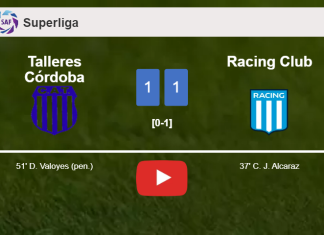 Talleres Córdoba and Racing Club draw 1-1 on Saturday. HIGHLIGHTS
