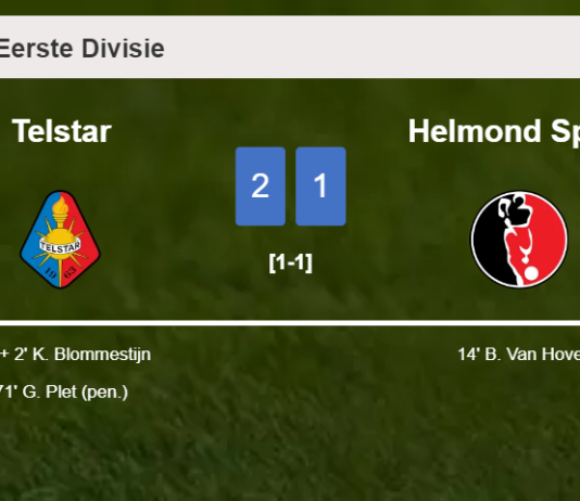 Telstar recovers a 0-1 deficit to overcome Helmond Sport 2-1
