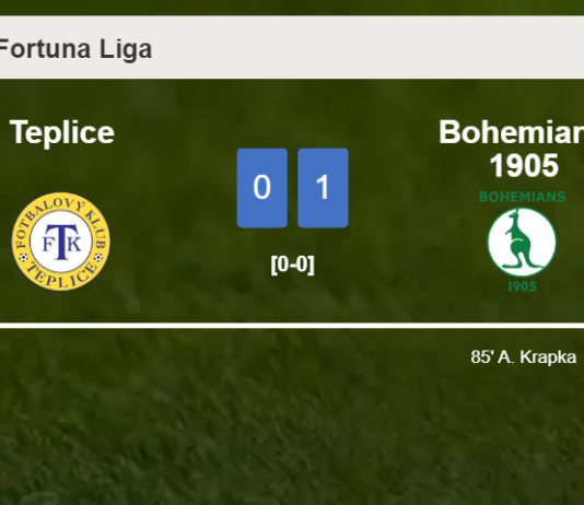 Bohemians 1905 overcomes Teplice 1-0 with a late goal scored by A. Krapka