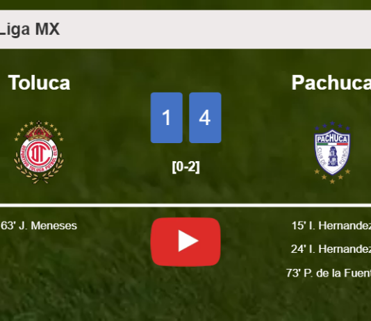 Pachuca tops Toluca 4-1. HIGHLIGHTS