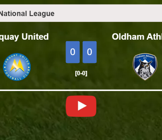 Torquay United draws 0-0 with Oldham Athletic on Saturday. HIGHLIGHTS